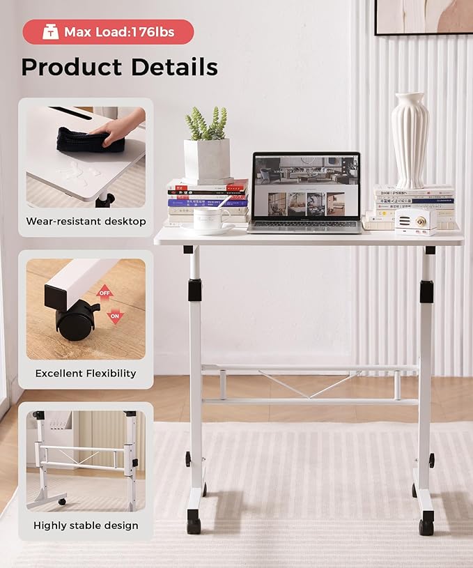 KLSMYHOKI Standing Desk Adjustable Height, Mobile Stand Up Desk - Image 5