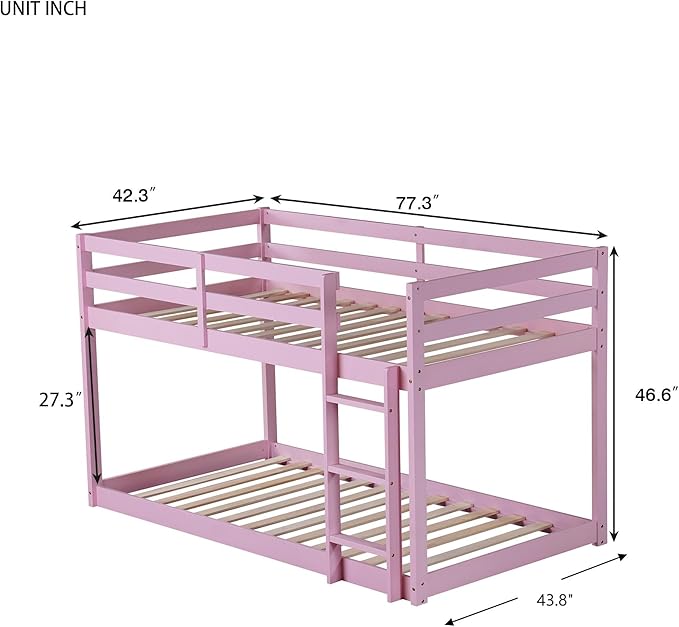 Ball & Cast Bunk Bed Twin Over Twin, Floor Bunk Bed - Image 2