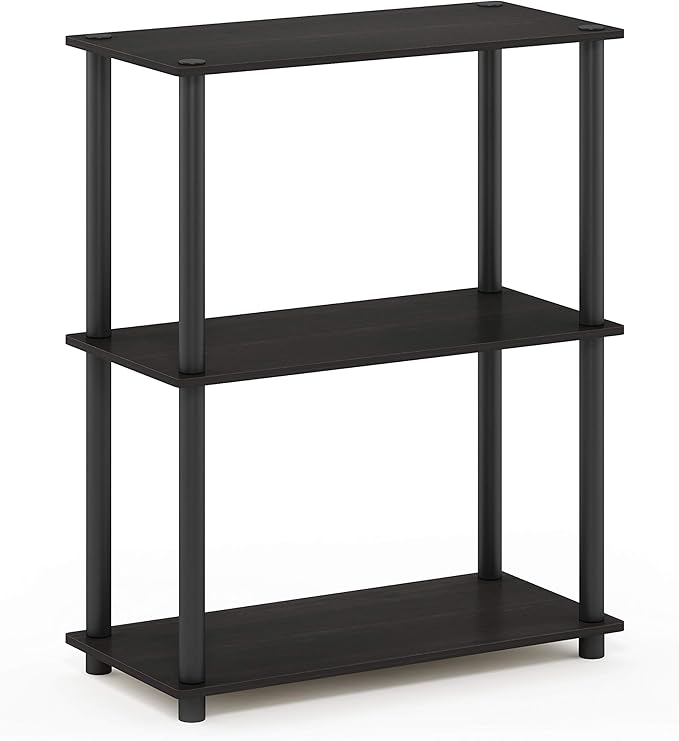 Furinno Turn-N-Tube Display Rack, 3-Tier Single, Espresso/Black - Image 5
