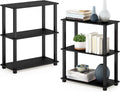Furinno Turn-S-Tube 3-Tier Compact Multipurpose Shelf 2-Pack Americano/Black by Furinno-FitsYourSpaceFitsYourBudget
