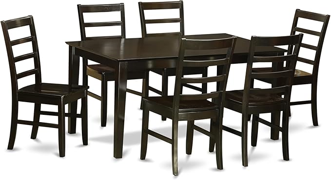 East West Furniture CAPF7-CAP-W 7 Piece Dining Table Set Consist of a Rectangle by EastWestFurniture