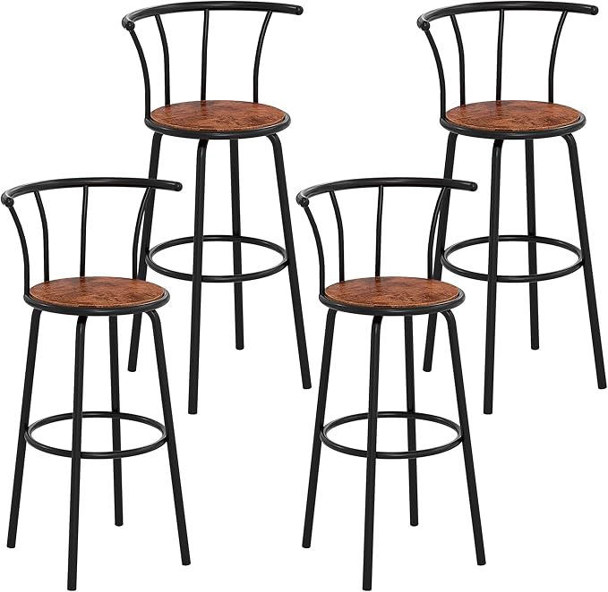 VECELO Bar Stools Set of 4, Swivel Counter Barstools by VECELO