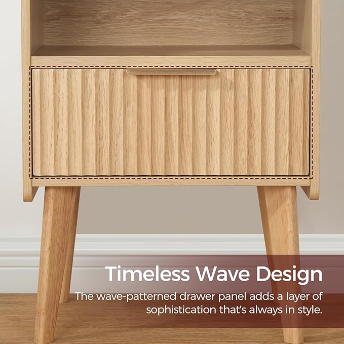 Fluted Nightstand, End Table, Small Modern Bedside Table - Image 7