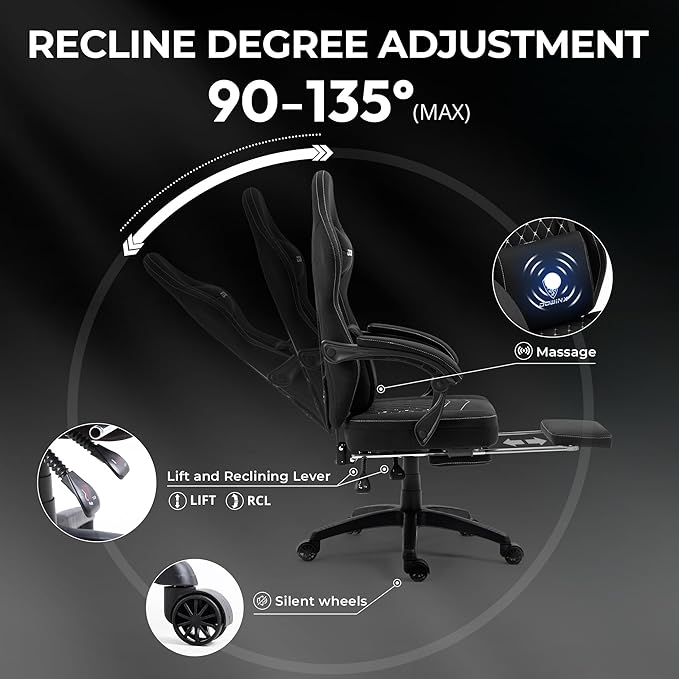 Dowinx Gaming Chair Breathable Fabric Game Chair - Image 7