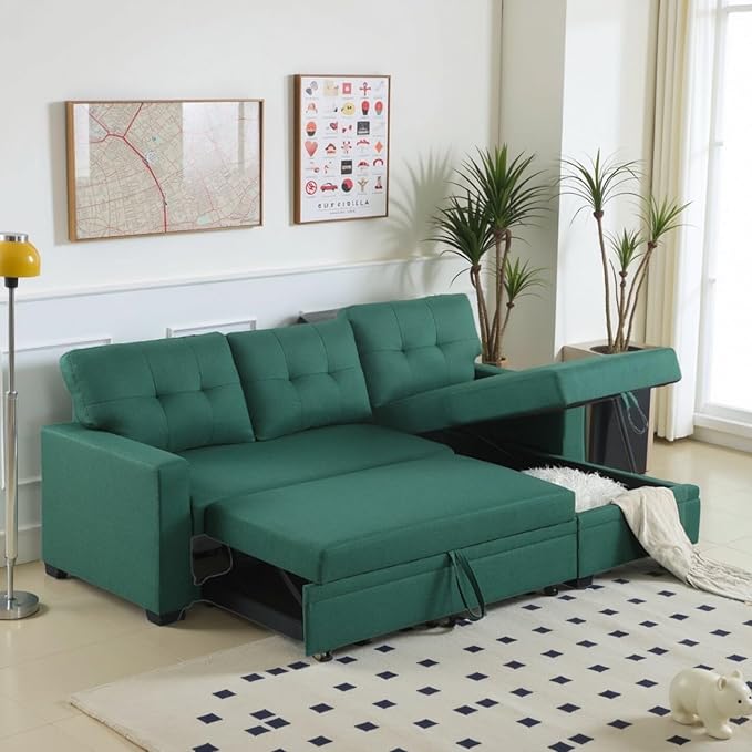 L-Shape Sofa Bed, Pull Out Sleeper Sofa - Image 5