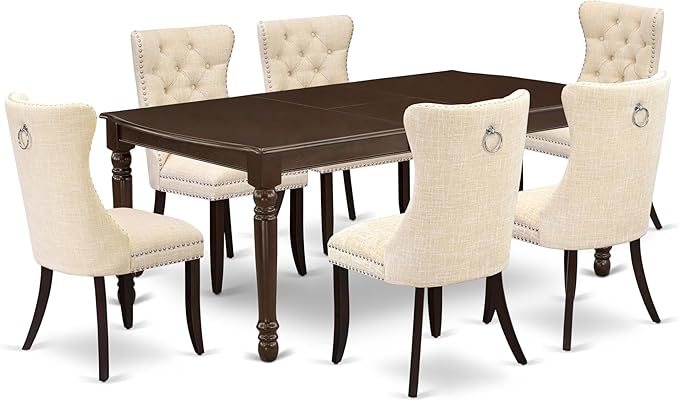 East West Furniture DODA7-MAH-32 7 Piece Dinette Set Includes a Rectangle by EastWestFurniture