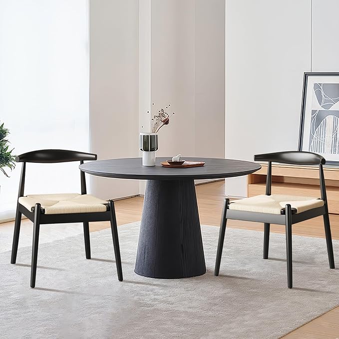 Mid Century Modern Dining Chairs Set of 2, Wooden Frame Kitchen Chairs by Unknown