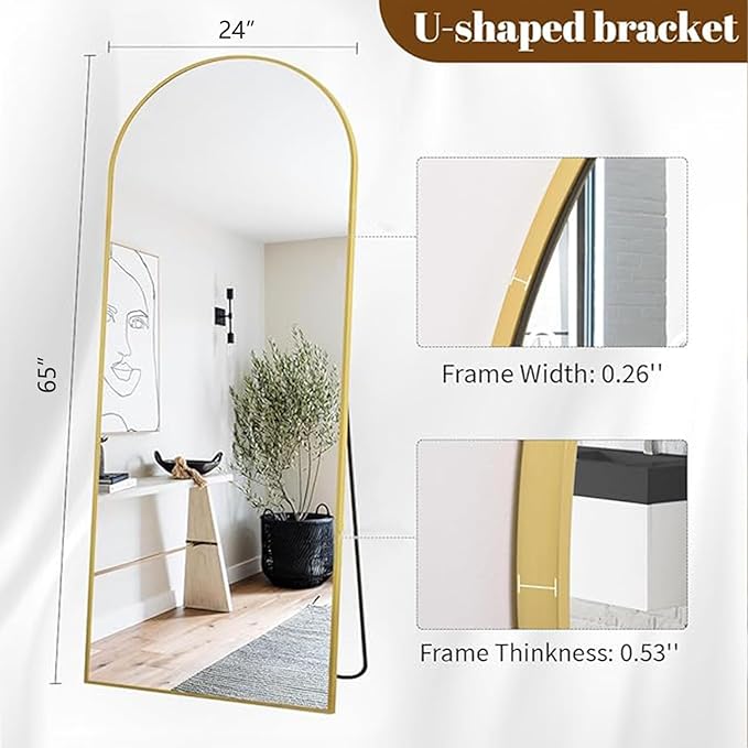 Koonmi Full Length Mirror, Standing Hanging or Leaning Full Body Mirror - Image 7