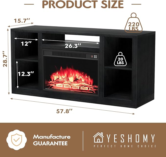 YESHOMY Electric Fireplace TV Stand - Image 2