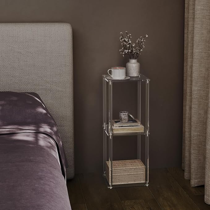 HMYHUM Acrylic Drink Table for Small Spaces, Easy Assembly - Image 7