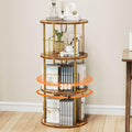 Rotating Bookshelf, 3 Tier Round Revolving Bookcase by ALLSTAND