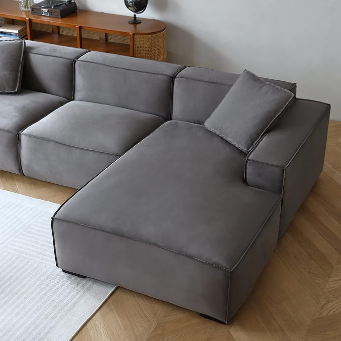 Acanva Modern L-Shaped Deep Sectional Sofa Furniture Set - Image 7