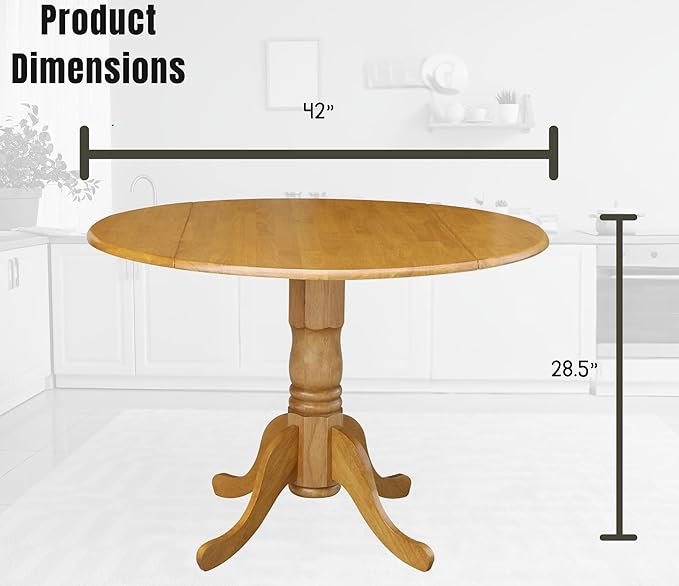 IC International Concepts, Solid Real Wood, Sturdy Parawood, Dimensions 42"D x - Image 3