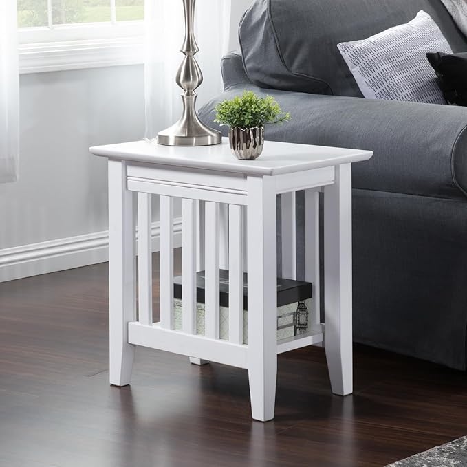 AFI Mission Chair Side Table in White - Image 2