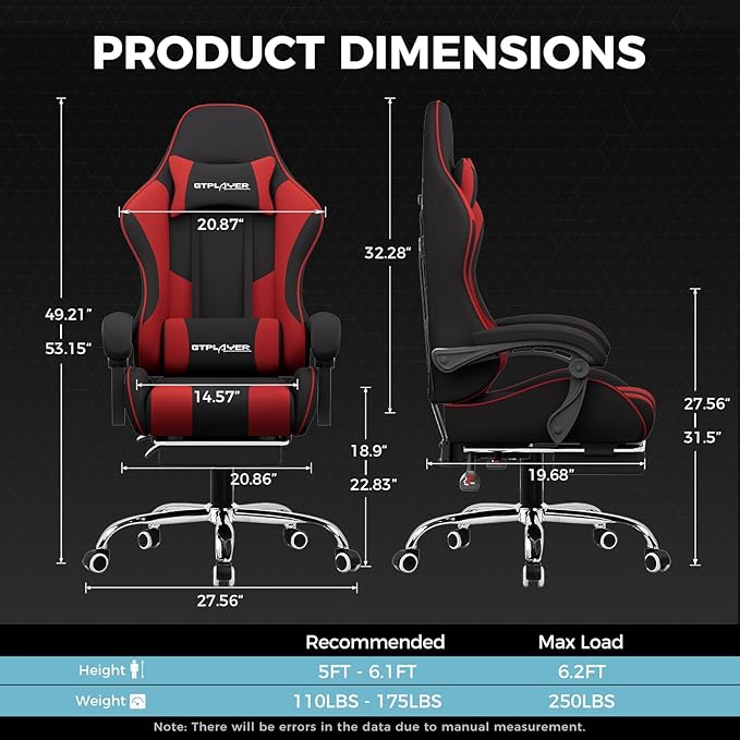 GTPLAYER Gaming Chair, Computer Chair - Image 3
