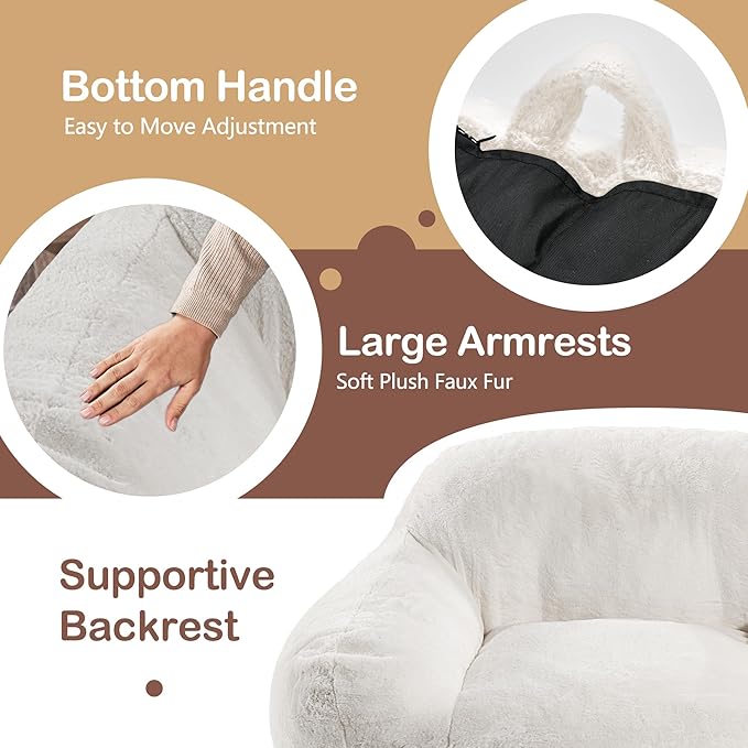 Giant Bean Bag Chair for Adults, Large Memory Foam BeanBag Chairs, Oversized - Image 6