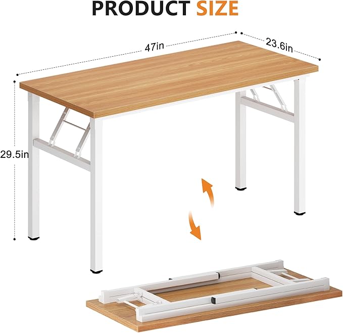 DlandHome 47 inches Folding Table Computer Desk Portable ActivityTable - Image 3