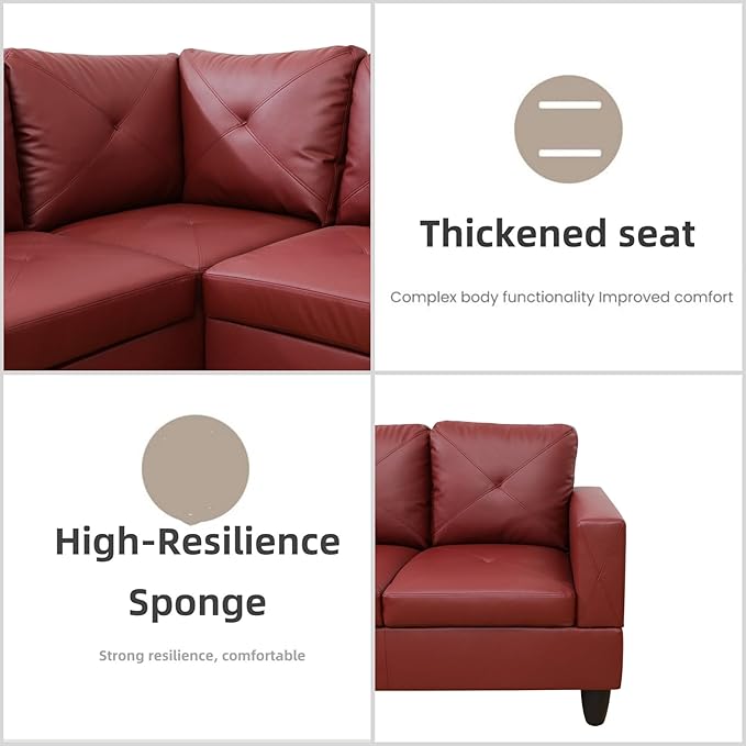 Leather Sectional Couch, Modern L Shaped Couches - Image 5