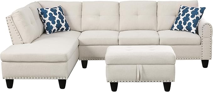 98 Inch L Shaped Sectional Sofa - Image 7