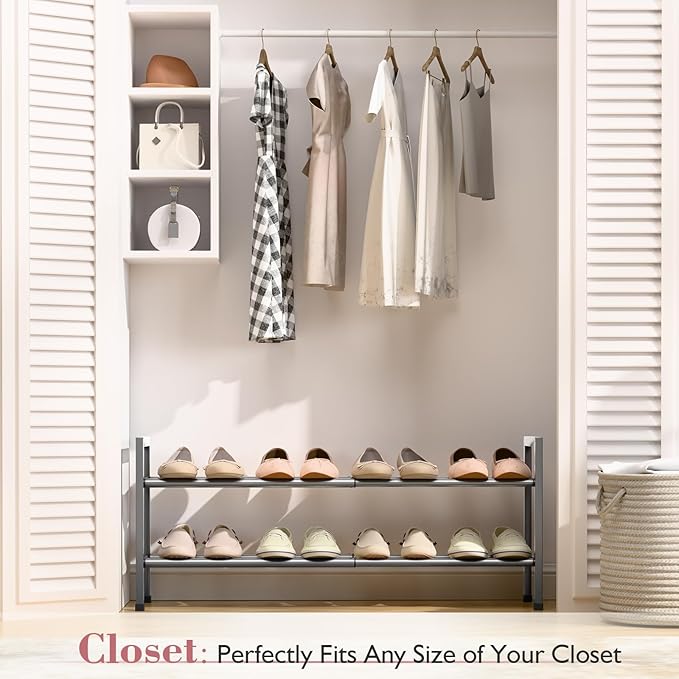 Bumusty 2-Tier Expandable Shoe Rack - Image 2