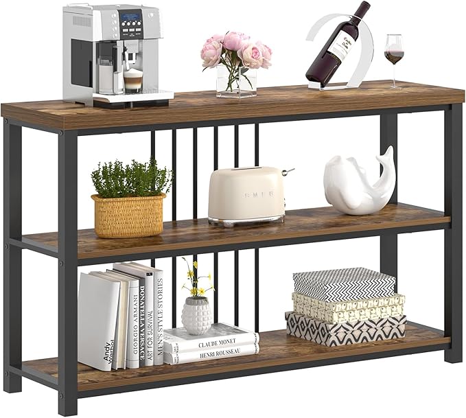 FOLUBAN Industrial Console Table, 3 Tier Entryway Table, Sofa Foyer Table - Image 8