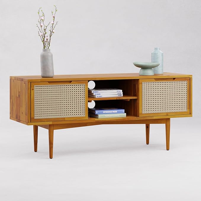 Bme Oliver TV Stand for TVs up to 55", Mid-Century Solid Wood TV Console - Image 7