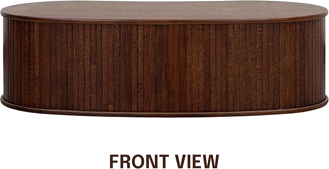 NTC Stream Coffee Table, Modern Oval Wooden Center Table - Image 3