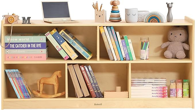 Toy Storage Organizer for Kids Room, Wooden Kids Bookshelf for Classroom by Bateso