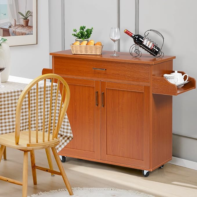 COSTWAY Kitchen Island Cart, Rolling Storage Trolley Cart - Image 2