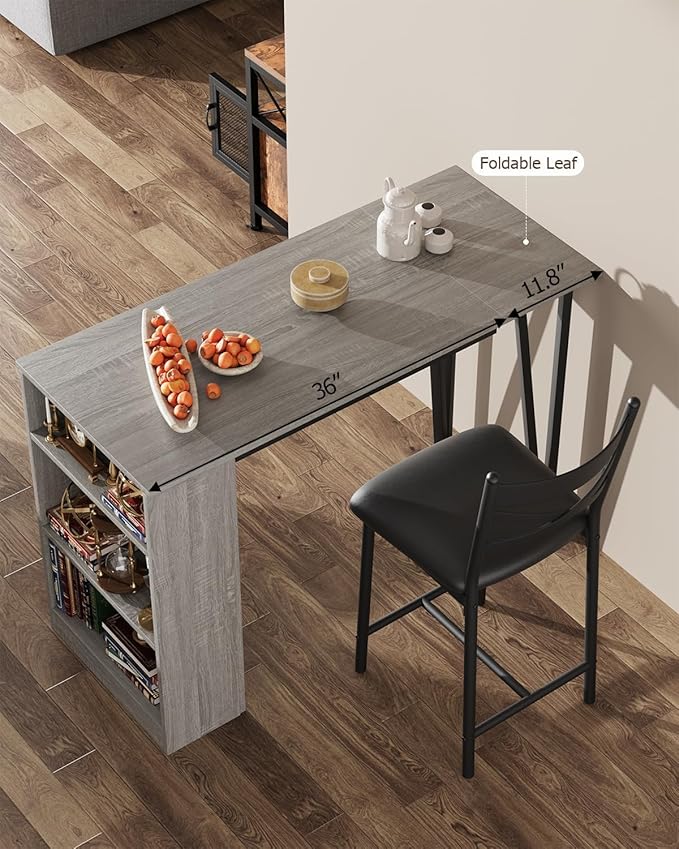 Garvee Bar Table and Chairs Set, 3 Piece Bar Table Set - Image 3