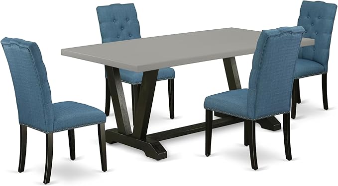 East West Furniture V697EL121-5 5 Piece Dinette Set Includes a Rectangle Dining by EastWestFurniture
