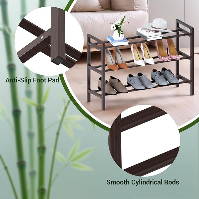 Haddockway Bamboo Shoe Rack for Closet, Free Standing Shoe Organizer - Image 8