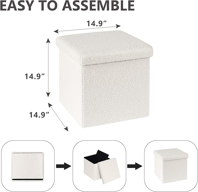 Folding Storage Ottoman Cube - Image 3