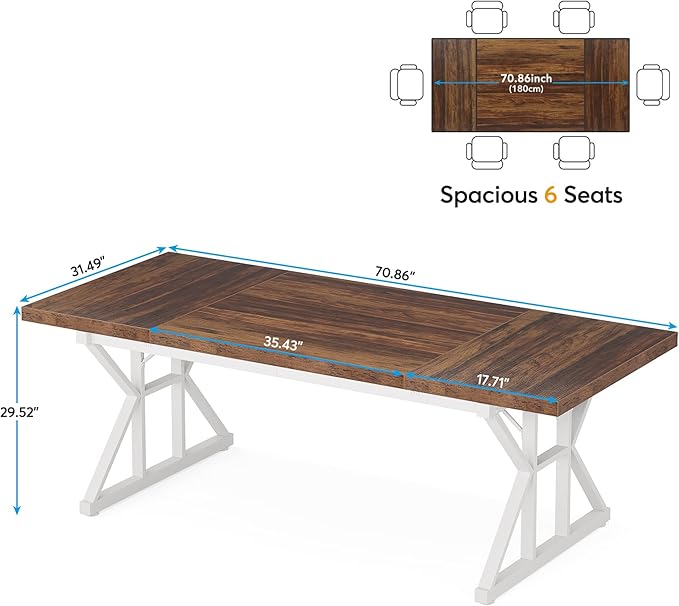 Tribesigns 70.8-Inch Executive Desk, Large Computer Office Desk Workstation - Image 2