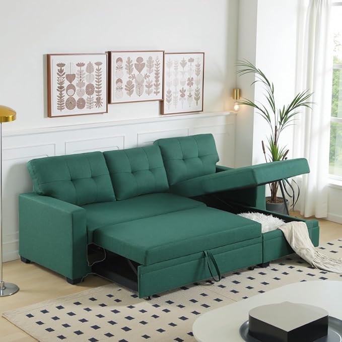 L-Shape Sofa Bed, Pull Out Sleeper Sofa - Image 7