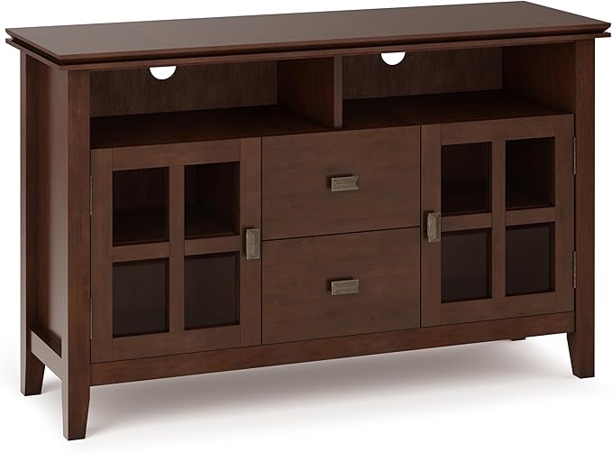 SIMPLIHOME Artisan SOLID WOOD 48 Inch Wide Contemporary TV Media Stand in by SimpliHome