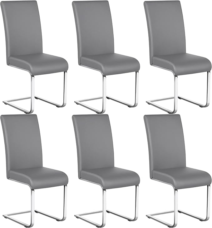 Yaheetech Dining Chairs Set of 6 Modern Faux Leather Upholstered Dining Room by Yaheetech