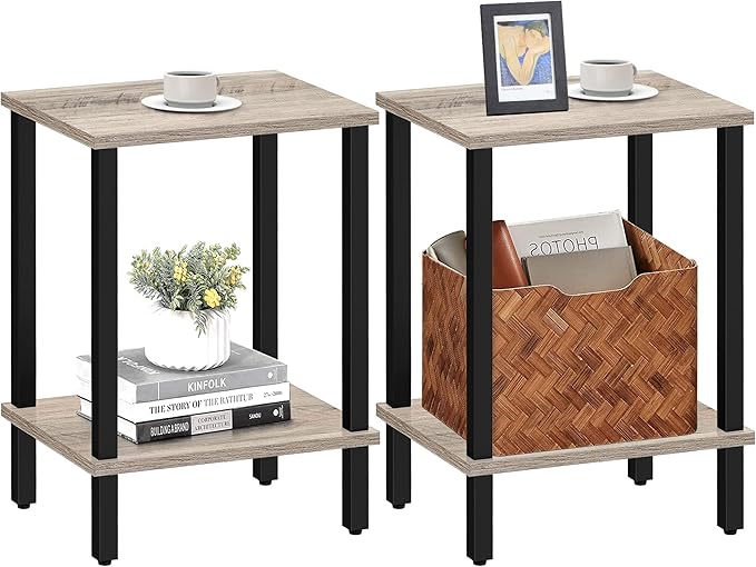 TUTOTAK End Table, Side Table, Nightstand, 2-Tier Storage Shelf, Sofa Table by WelcometotheTUTOTAKHome