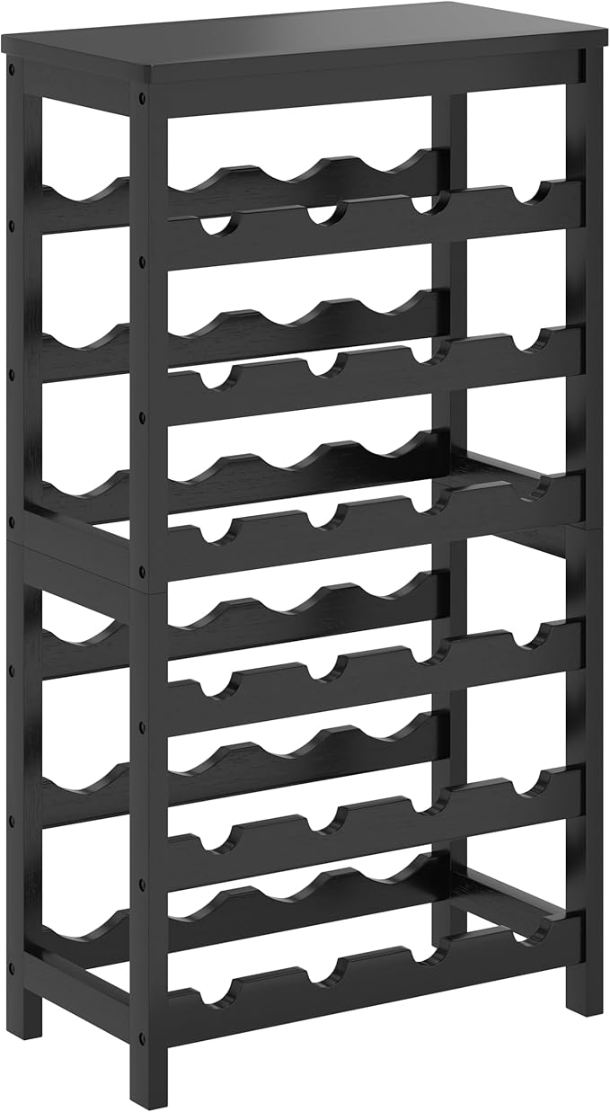6 Tier Bamboo Wine Rack Freestanding Floor, 24 Bottles Wine Storage Shelves - Image 2