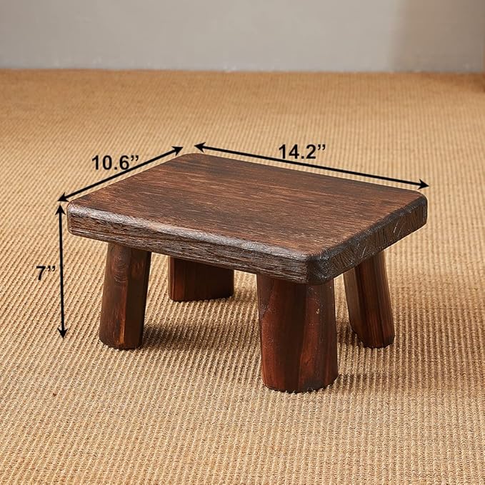 Wooden Stool, Rectangular Bedside Step Stool, Step Ladder - Image 2