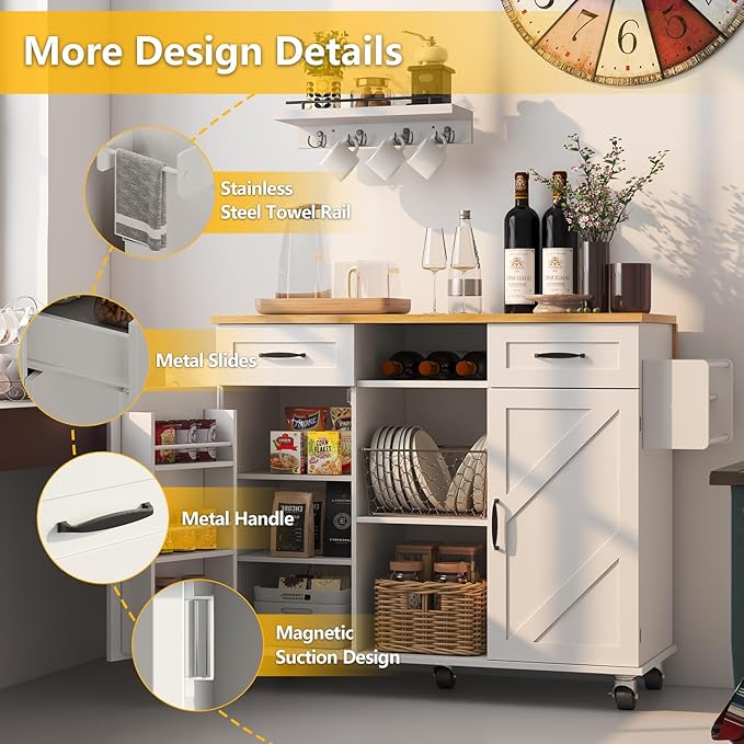 51.5'' Rolling Kitchen Island - Image 8