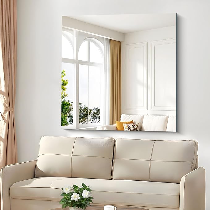 Frameless Mirror, 42x42 inch Square Bathroom Mirrors - Image 5
