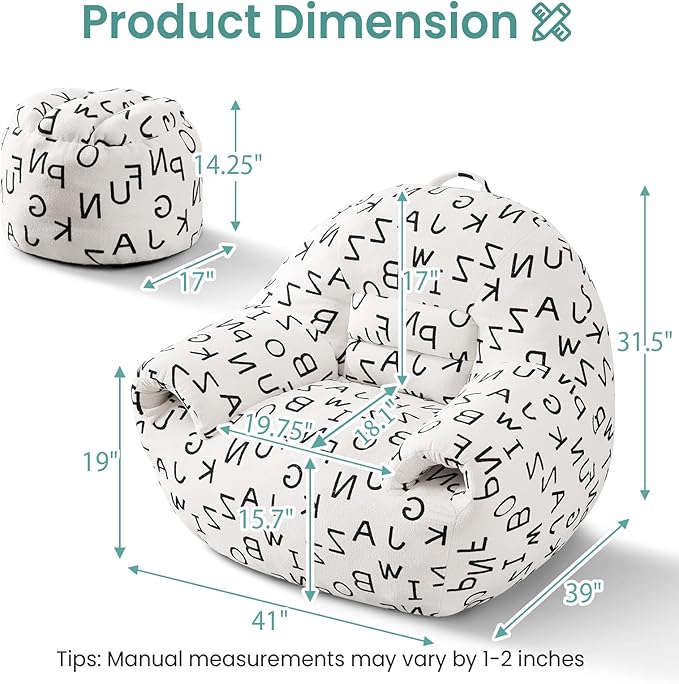 DAICO Bean Bag Chairs for Adults Comfy Accent Chair - Image 2