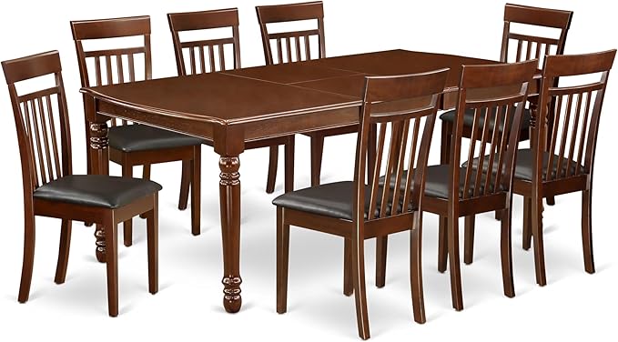 East West Furniture DOCA9-MAH-LC 9 Piece Dining Set Includes a Rectangle Dining by EastWestFurniture