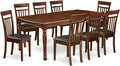 East West Furniture DOCA9-MAH-LC 9 Piece Dining Set Includes a Rectangle Dining by EastWestFurniture