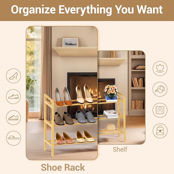 Haddockway Bamboo Shoe Rack for Closet, Free Standing Shoe Organizer - Image 5