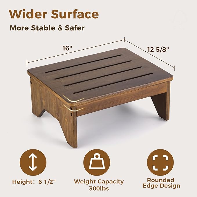StrongTek Bamboo Bed Step Stool - Image 4