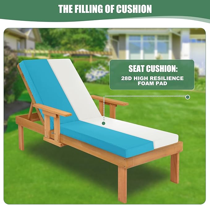 Chaise Lounge Cushions Outdoor Set of 4 - Image 4