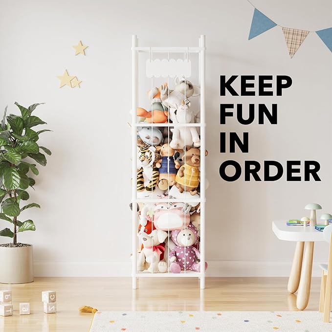 SpaceAid Stuffed Animal Storage Organizer, Wood Animals Zoo Toy Plushies - Image 6
