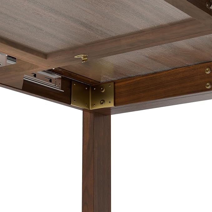 SIMPLIHOME Wilson Extendable Dining Table, Solid Wood Walnut Veneer, 60-76 x 36 - Image 15